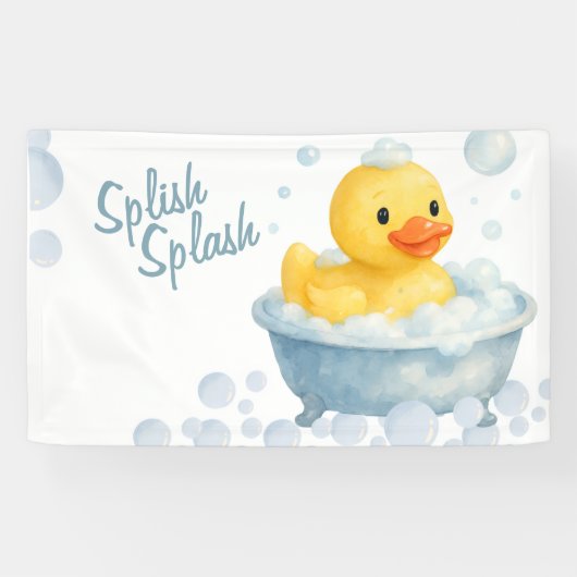 Plons Plons Eendje babyshower  Spandoek (Horizontaal)