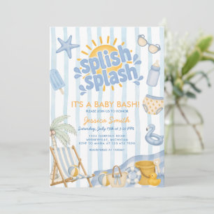 Plons Plons Zomer Blauwe Baby Shower Kaart