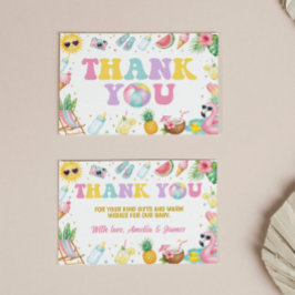 Plons Spatwater Zwembad Baby Shower Bedankkaart Kaart