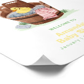 Plons Spetter Rubber Eend Baby Shower Welkom Poster (Hoek)