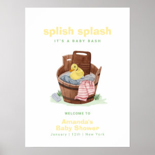 Plons Spetter Rubber Eend Baby Shower Welkom Poster