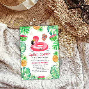 Plons Spetter Tropisch Strand Zwembad Baby Borrel  Kaart