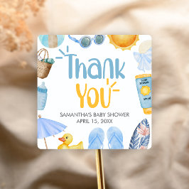 Plons Spetterende Zomer Baby Shower Vierkante Sticker
