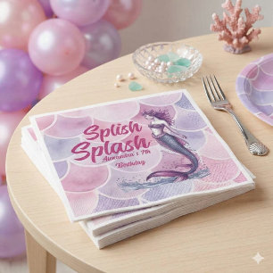 Plons Zeemeermin Zwembad Feest Verjaardag Servet