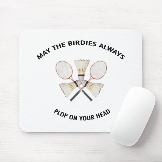 Plop op je hoofd Badminton Muismat (Met muis)