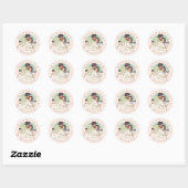 Plot Draai kalligrafie Foto roze Save the Date Ronde Sticker (Vel)