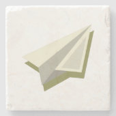 Plot Paper Plane Design Stenen Onderzetter (Voorkant)
