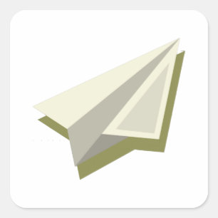 Plot Paper Plane Design Vierkante Sticker