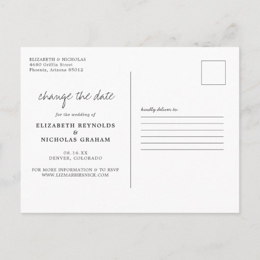 Plot Twist | Aankondiging van wedloop opnieuw plan Briefkaart (Achterkant)