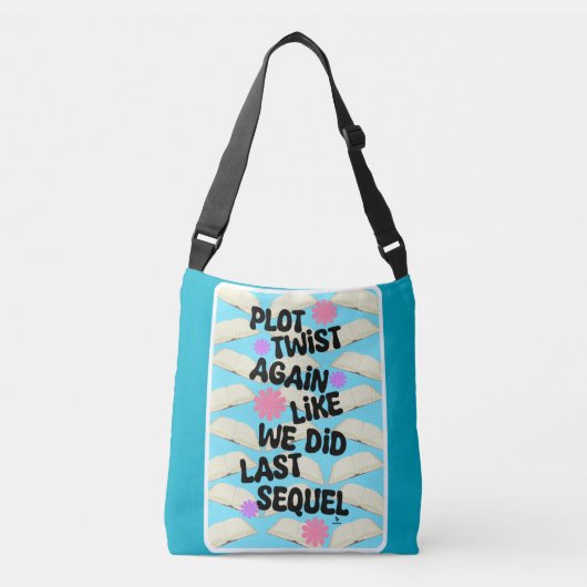 Plot Twist Again Cheeky Fun Booklover Slogan Crossbody Tas (Voorkant)