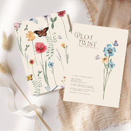 Plot Twist Blauwe Wildebloemen Bruiloft Wijzig de Save The Date