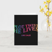 Plot Twist Hij leeft Christelijk Funny Easter Jesu Kaart (Gele Bloem)