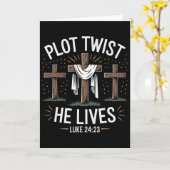 Plot Twist Hij Leeft Kruis Grappige Christelijke P Kaart (Gele Bloem)