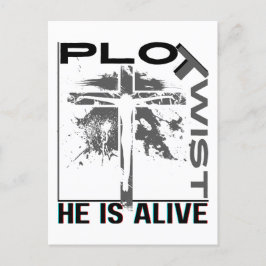 Plot Twist Hij leeft Paasen Jezus is levende God Briefkaart