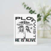 Plot Twist Hij leeft Paasen Jezus is levende God Briefkaart (Staand voorkant)
