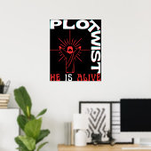 Plot Twist Hij leeft Paasen Jezus is levende God L Poster (Thuiskantoor)