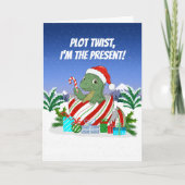 Plot Twist Ik ben de Kerstmis Dinosaur Kaart (Voorkant)