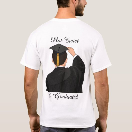 Plot Twist Ik Slaagde Minimalistische Afstuderen T-shirt (Achterkant)