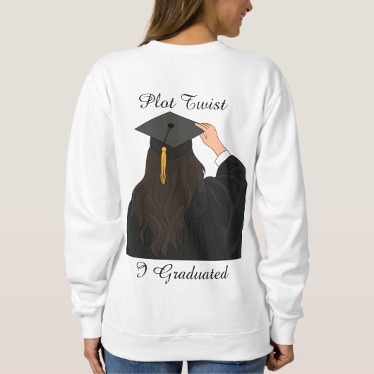 Plot Twist Ik Slaagde Minimalistische Afstuderen  Trui (Achterkant)