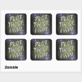 Plot Twist Ik Win Ongebreidelde Motivatie Vierkante Sticker (Vel)