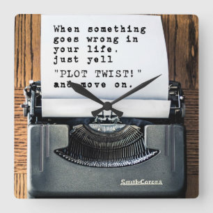 "Plot Twist"-klok Vierkante Klok