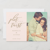 Plot Twist Modern Minimale Calligrafie & Foto Save The Date (Voorkant)