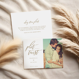 Plot Twist Modern Minimale Calligrafie & Foto Save The Date