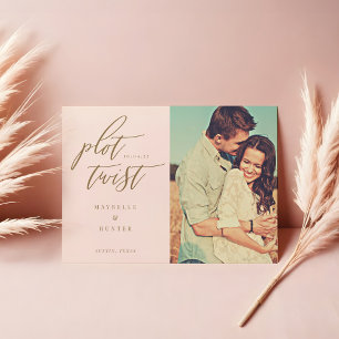 Plot Twist Modern Minimale Calligrafie & Foto Save The Date