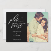Plot Twist Modern Minimalistische Calligrafie & Fo Save The Date (Voorkant)