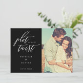 Plot Twist Modern Minimalistische Calligrafie & Fo Save The Date (Staand voorkant)