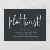 Plot Twist | Modern Silver Wedding Reschedule Aankondigingskaart (Voorkant)