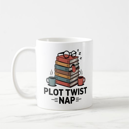 Plot Twist Nap | Funny Book Lover Design Koffiemok (Links)