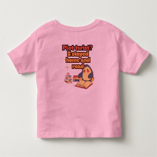 Plot Twist Penguin Cute Bookish Kinder Shirts (Achterkant)