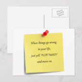 Plot Twist Post-it Briefkaart (Voorkant / Achterkant)