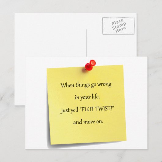 Plot Twist Post-it Briefkaart (Voorkant / Achterkant)