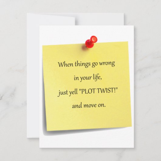 Plot Twist Post-it Uitnodiging (Voorkant)