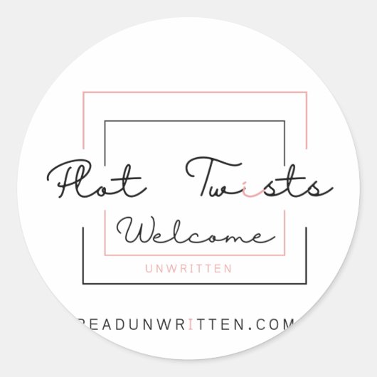 Plot Twist Ronde Sticker (Voorkant)