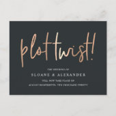 Plot Twist | Uitnodiging verzetten moderne koperen (Voorkant)