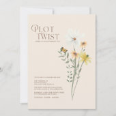 Plot Twist Whimsical Gele Wildebloemen Huwelijk  Save The Date (Voorkant)