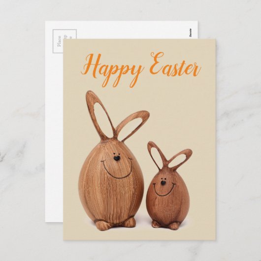 Plotse schattige paaskonijn feestdagenkaart (Voorkant / Achterkant)