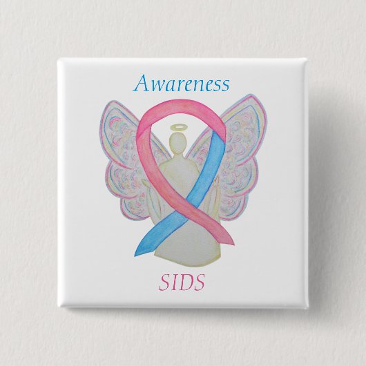 Plotseling Baby overlijden (SIDS) Bewustmaking Ang Vierkante Button 5,1 Cm (Voorkant)
