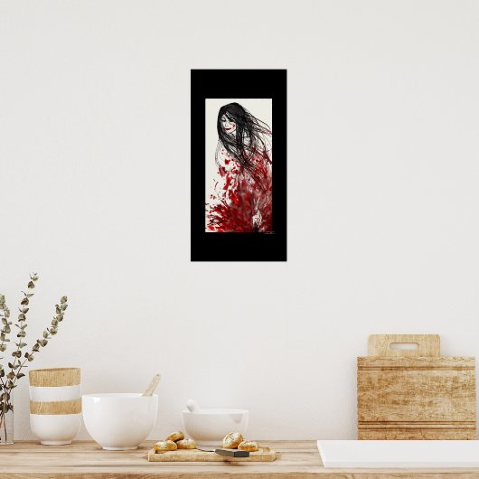 Plotseling: Een Abstract Manga-Poster (GROOT) Poster (Keuken)