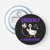 Plotseling een voetbalexpert button flesopener (Voorkant)