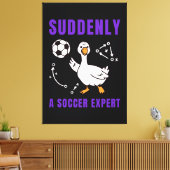 Plotseling een voetbalexpert canvas afdruk (Insitu (Woonkamer))