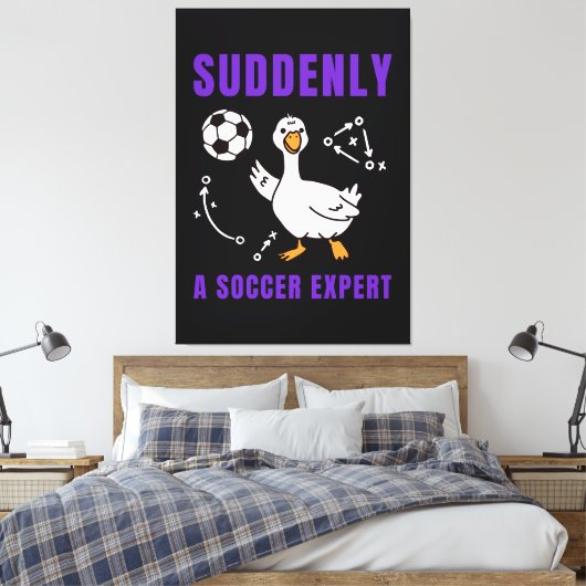 Plotseling een voetbalexpert canvas afdruk (Insitu (Slaapkamer))
