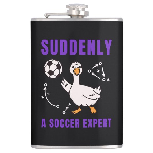 Plotseling een voetbalexpert heupfles (Voorkant)