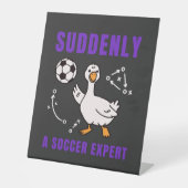 Plotseling een voetbalexpert reclamebord met voetstuk (Voorkant)