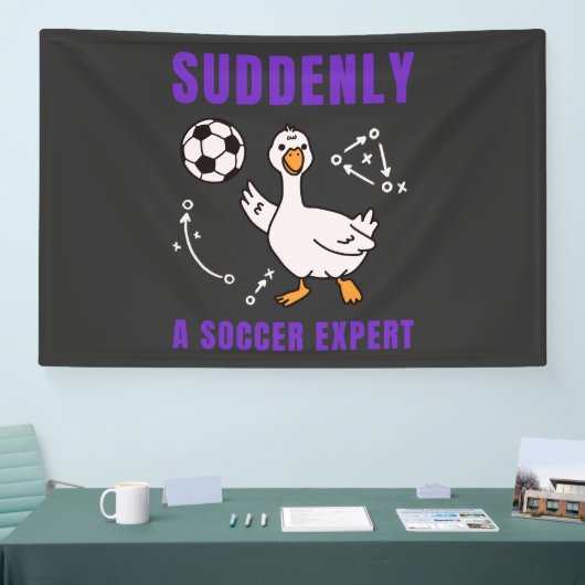 Plotseling een voetbalexpert spandoek (Beurs)