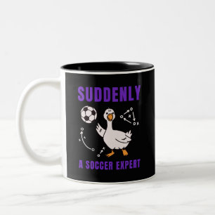 Plotseling een voetbalexpert tweekleurige koffiemok