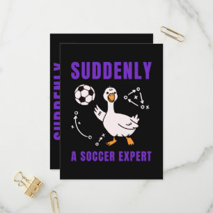 Plotseling een voetbalexpert uitnodiging briefkaart